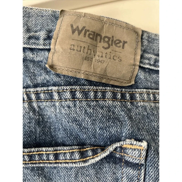 Wrangler Mens Denim Jeans Actual 46X32 Pockets Workwear Blue Casual - Picture 7 of 11